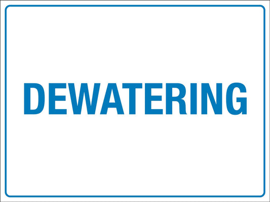 Dewatering Sign