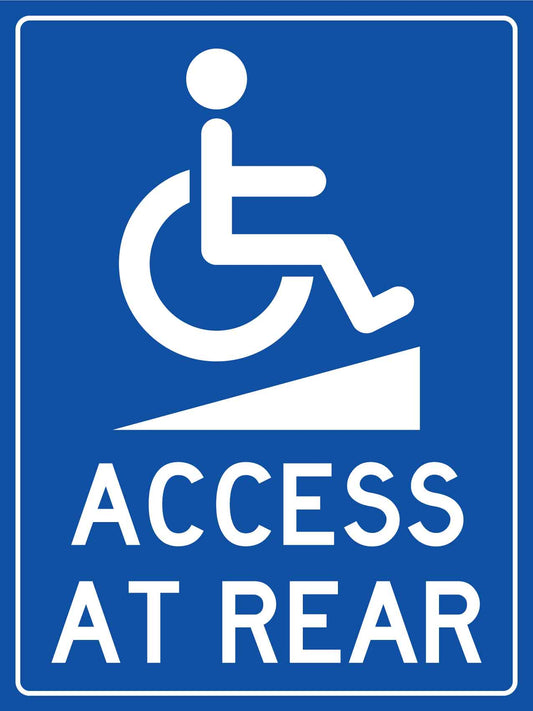 Disabled Access At Rear Sign