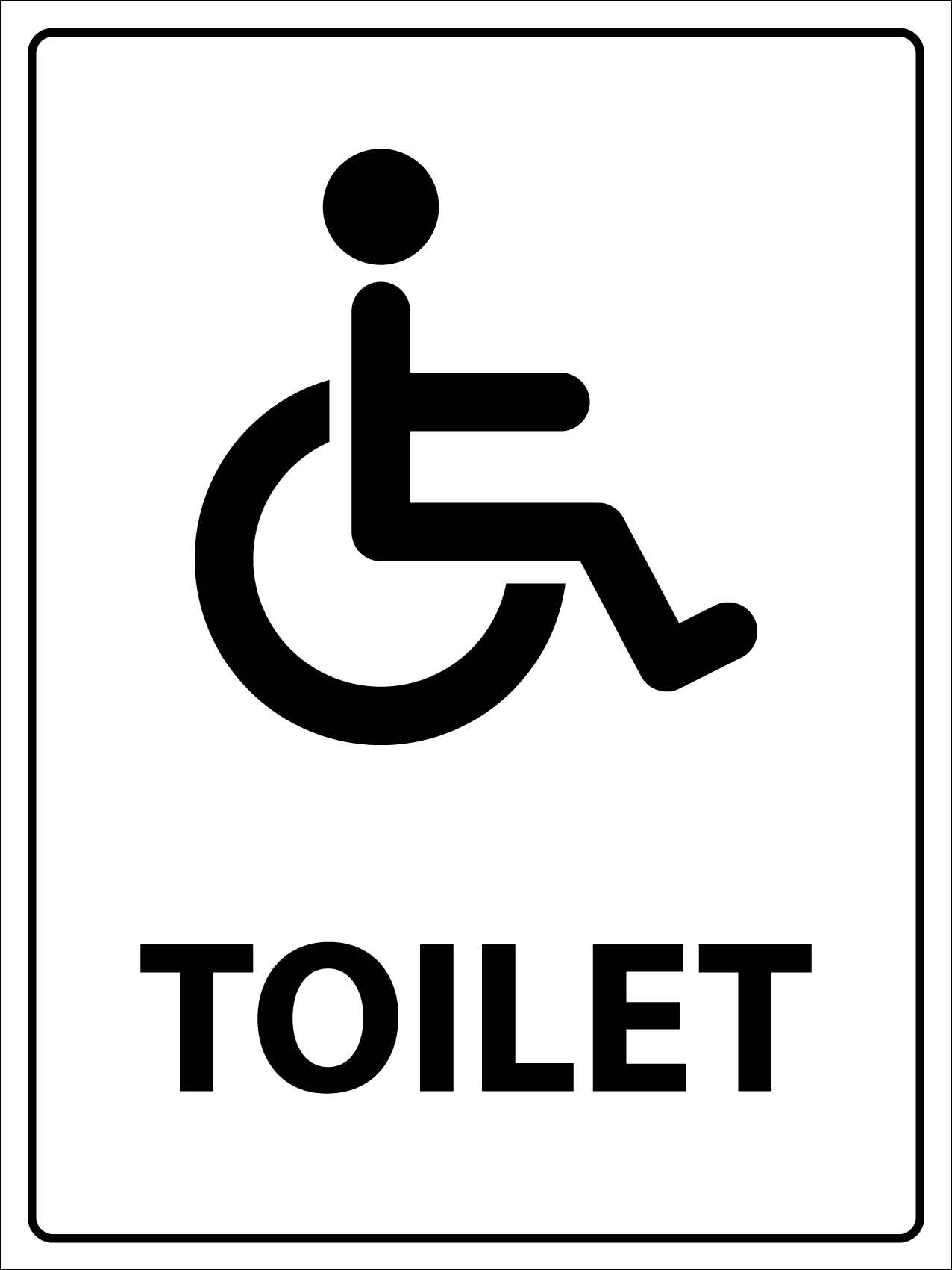 Disabled Toilet Black & White Sign