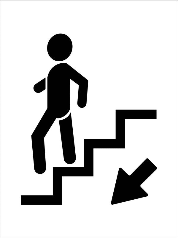 Down Stairs Left Symbol Sign – New Signs