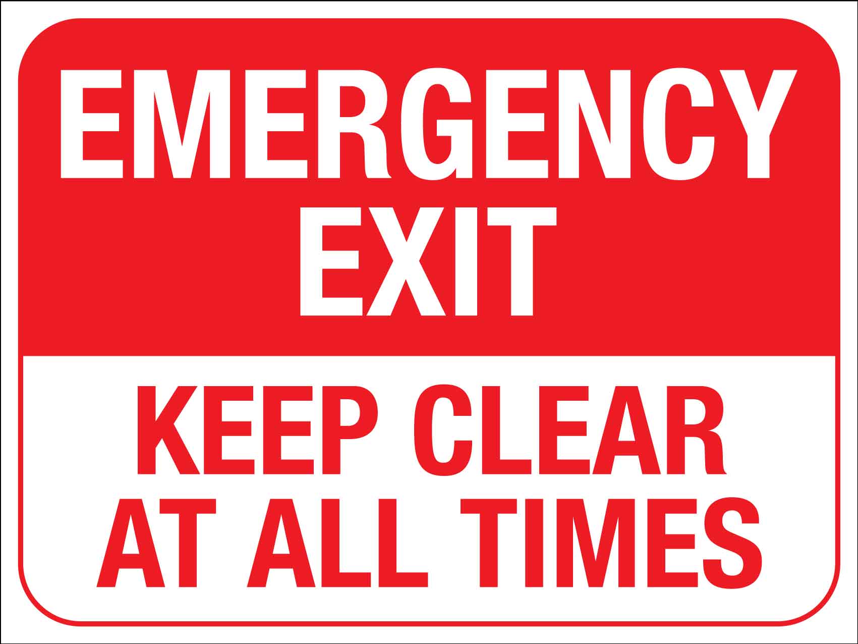 Emergency Exit Keep Clear At All Times Sign – New Signs