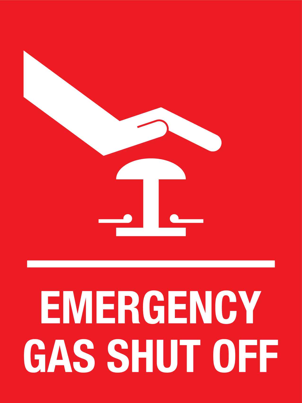 Emergency Gas Shut Off Symbol Sign