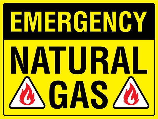 Emergency Natural Gas Sign