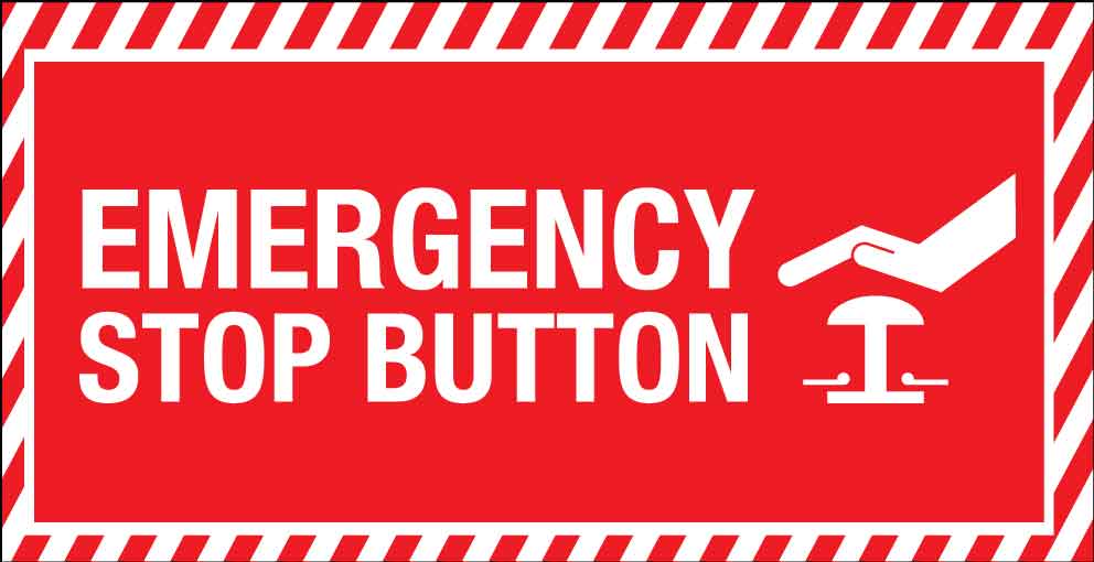 Emergency Stop Button Symbol Small Sign