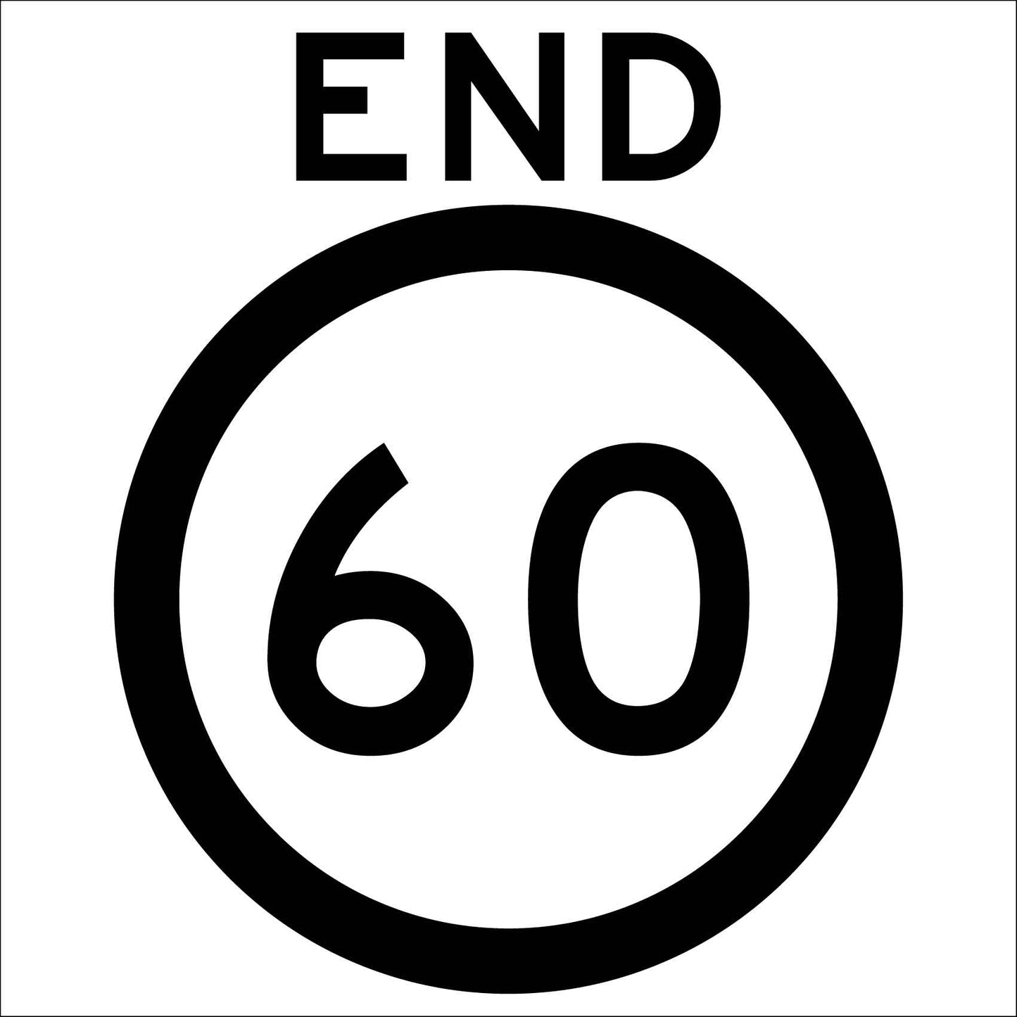 End 60km Multi Message Reflective Traffic Sign