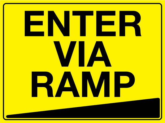 Enter Via Ramp Sign