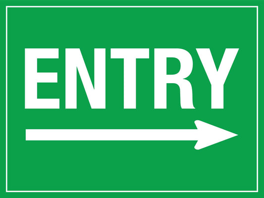 Entry (Arrow Right) Sign