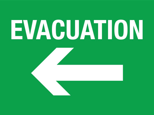 Evacuation Left Arrow Sign