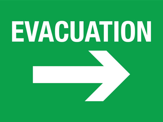 Evacuation Right Arrow Sign