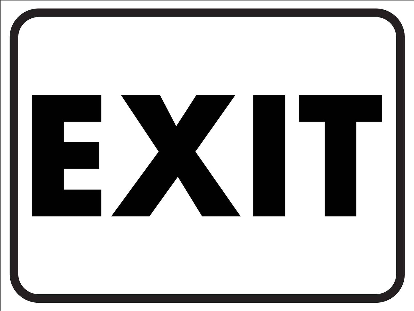 Exit Black and White Sign