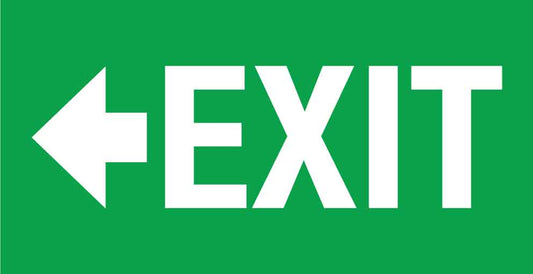 Exit Left Arrow Small Sign