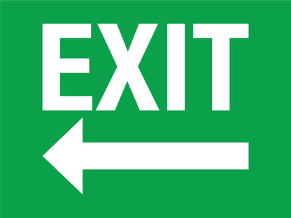 Exit Left Arrow Sign
