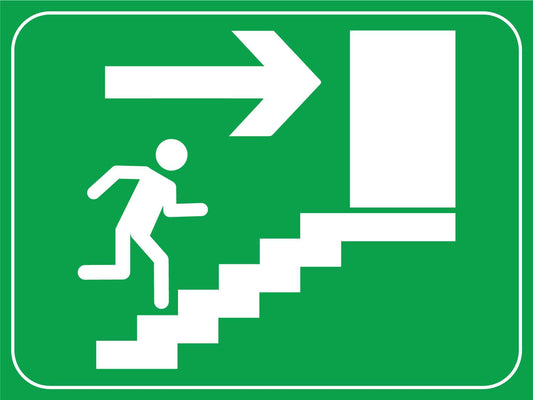 Exit On Stairs Sign