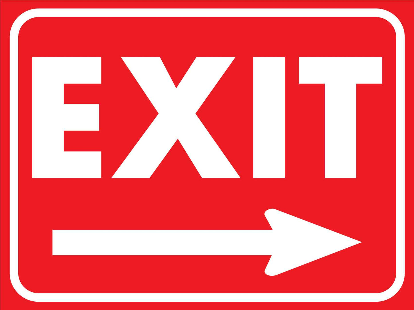 Exit Red (Right Arrow) Sign