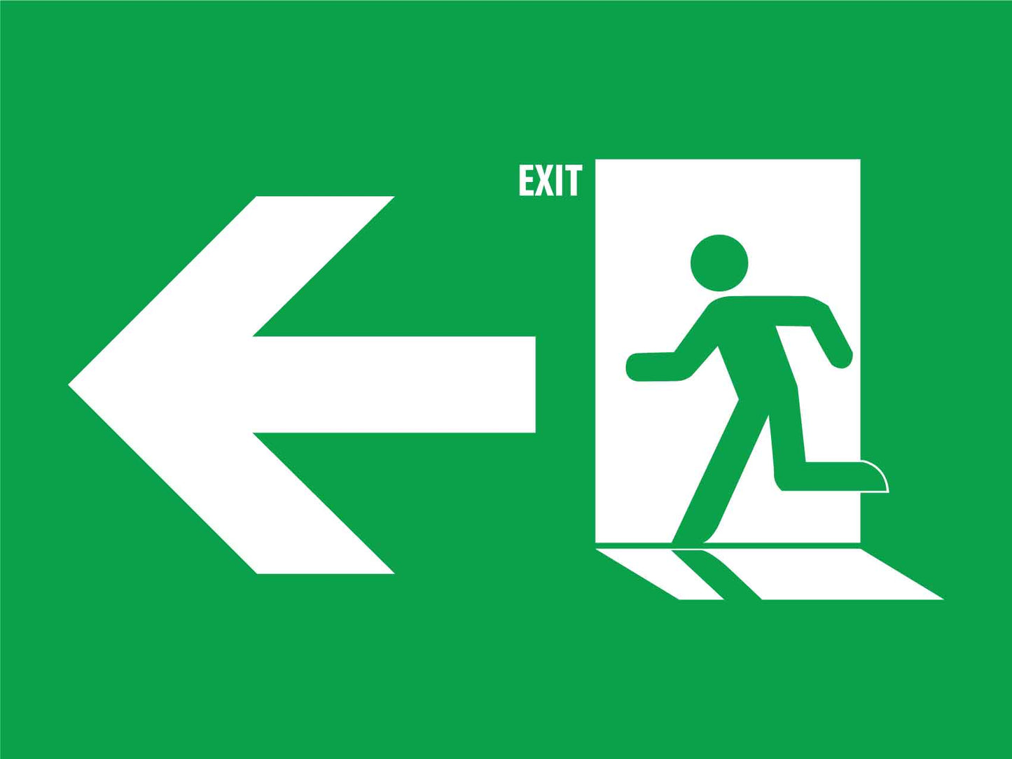 Exit Sign Arrow Left Sign