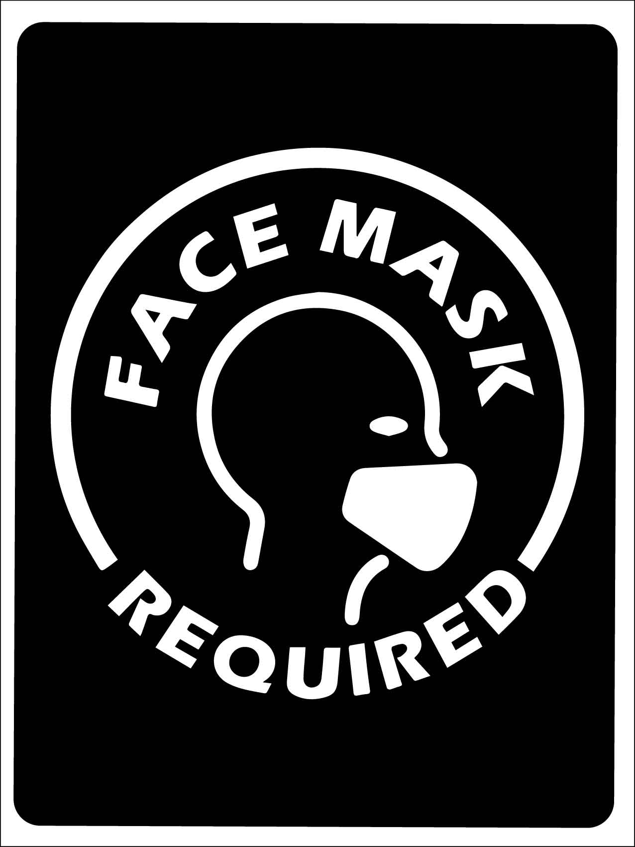 Face Mask Required Image Black Sign