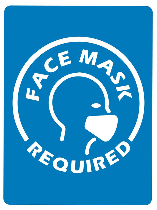 Face Mask Required Image Blue Sign