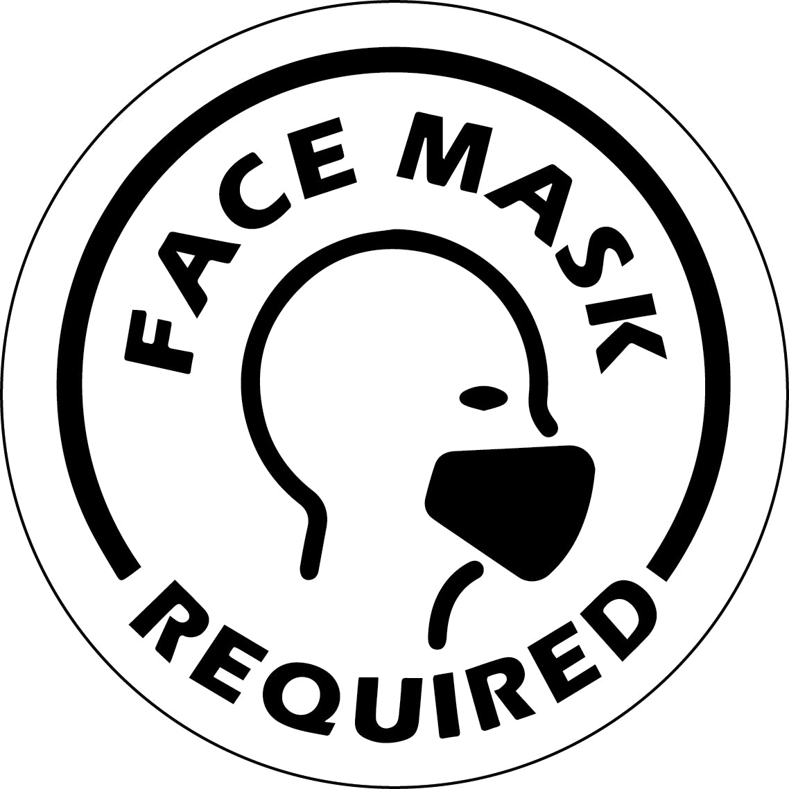Face Mask Required Black Decal