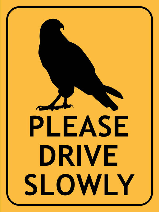 Falcon Please Drive Slowly Sign