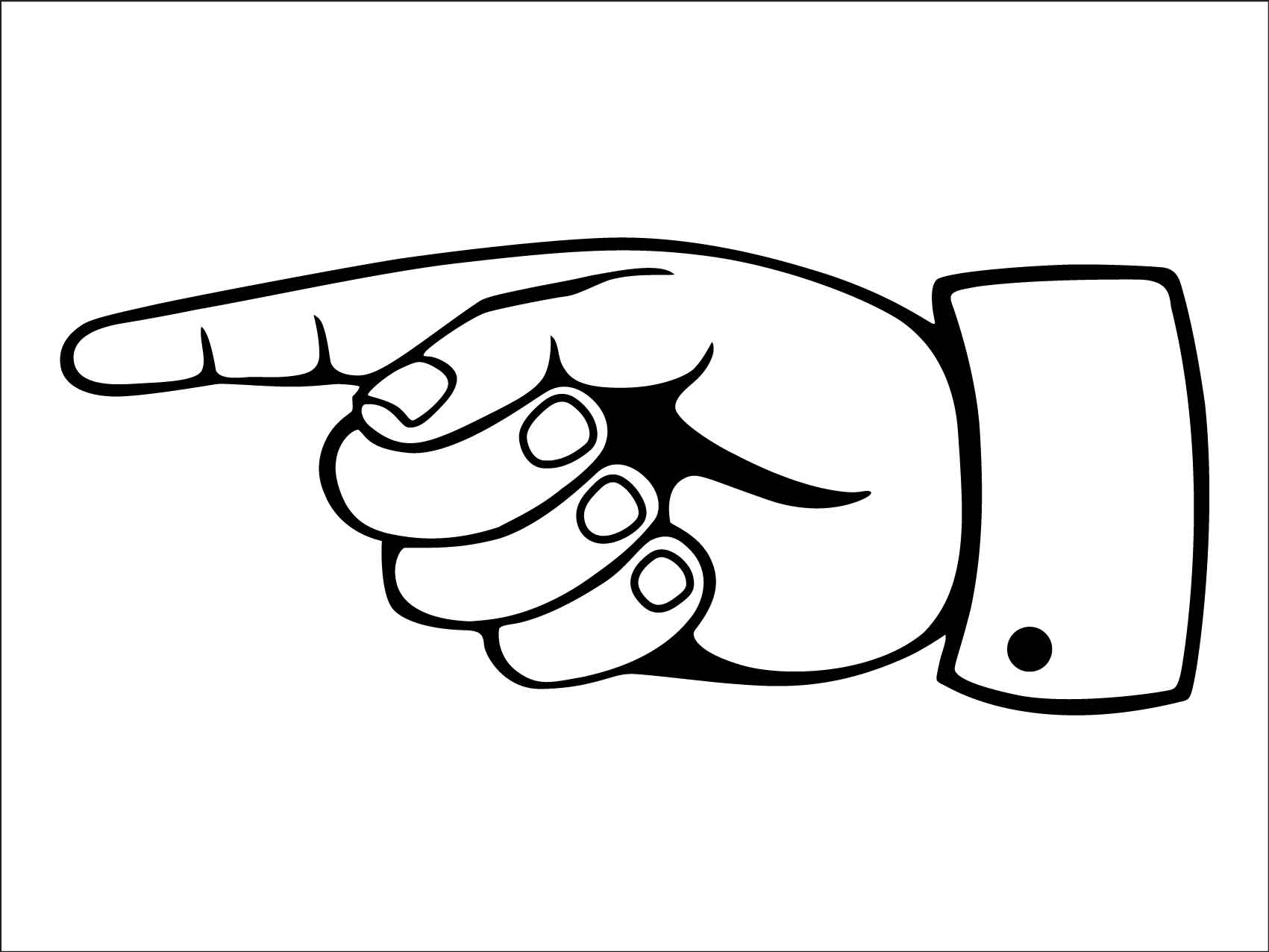 Cartoon Hand Pointing Left