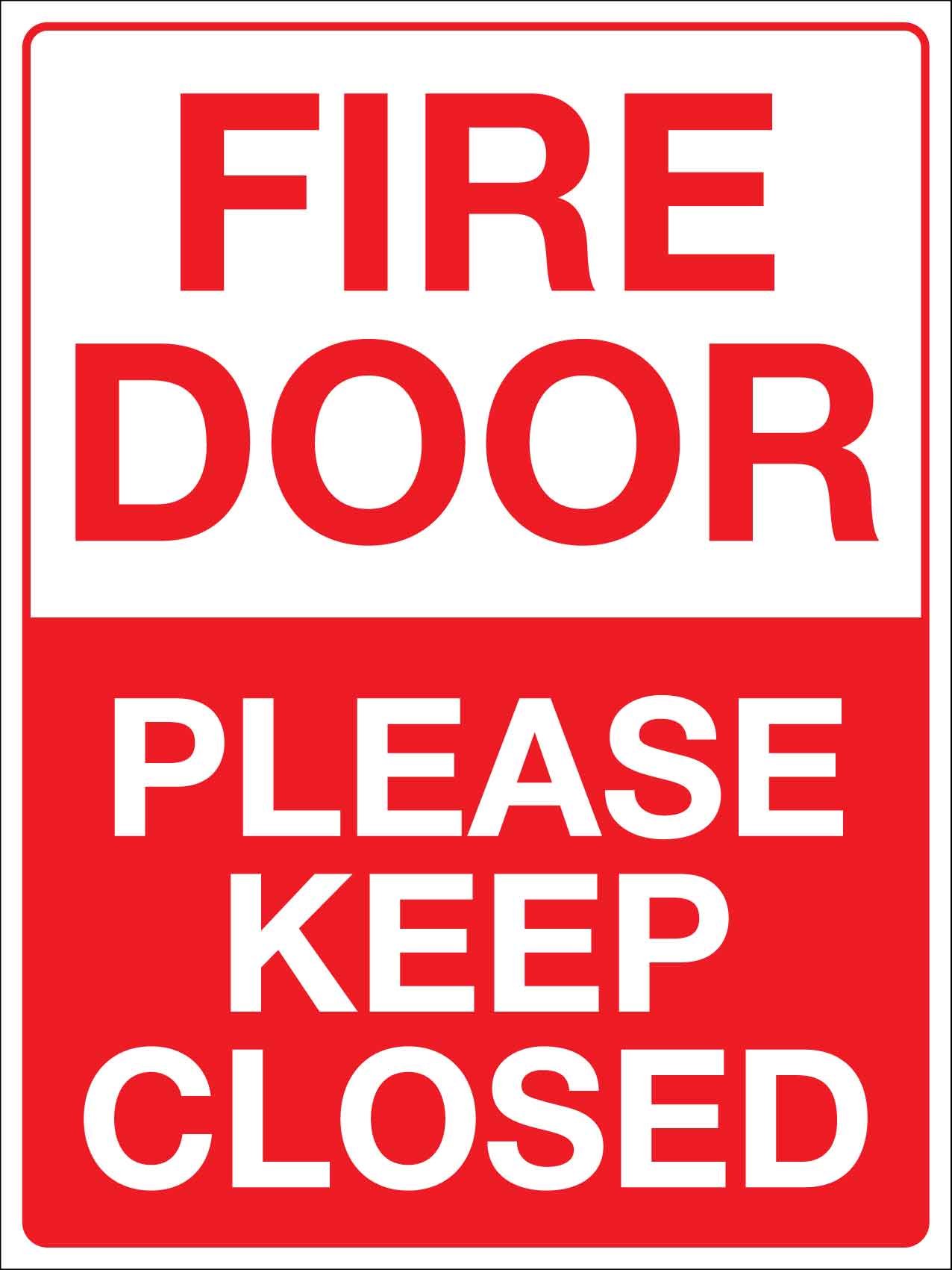 Fire Door Please Keep Closed Sign