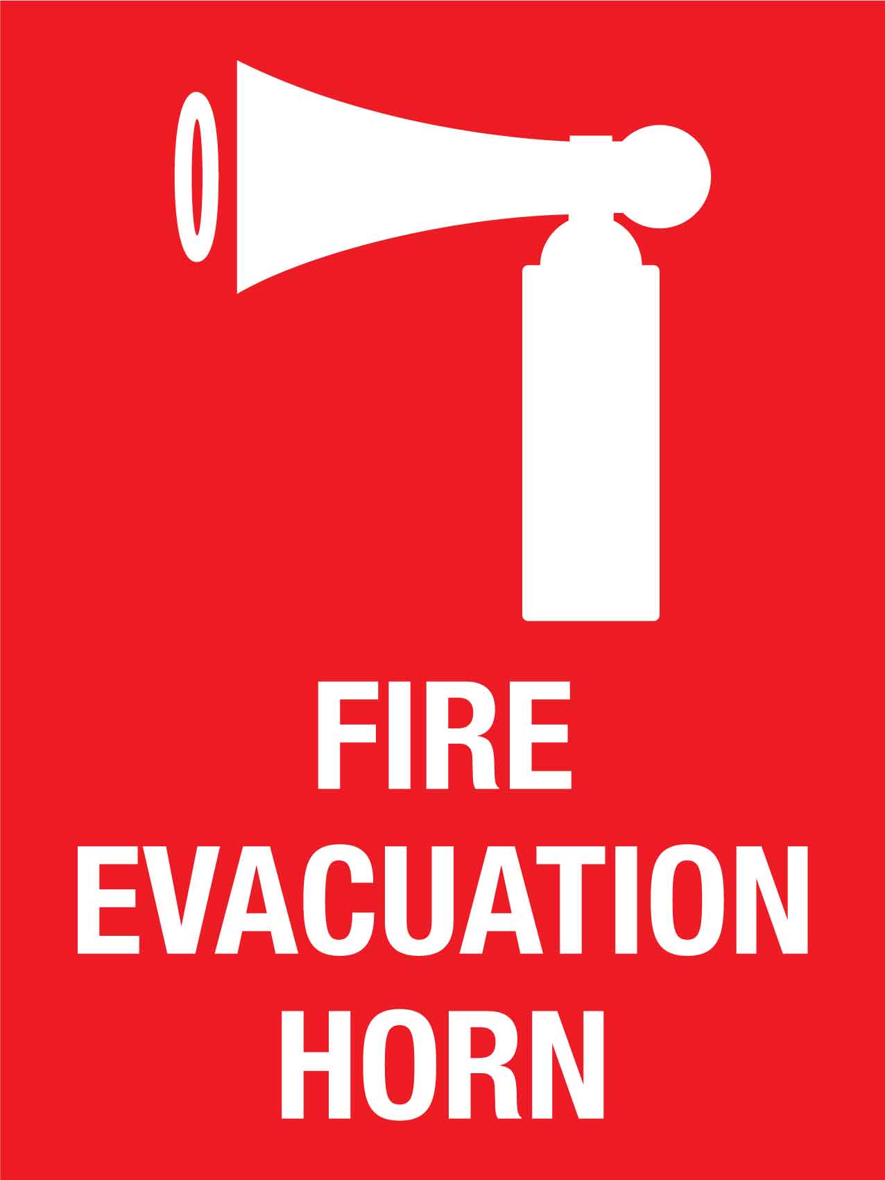 Fire Evacuation Horn Sign