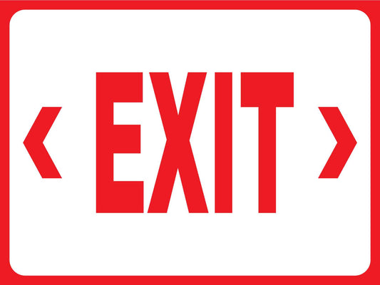 Fire Exit White With Icon Sign