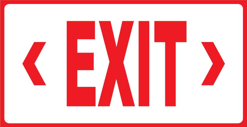 Fire Exit White with Icon Small Sign