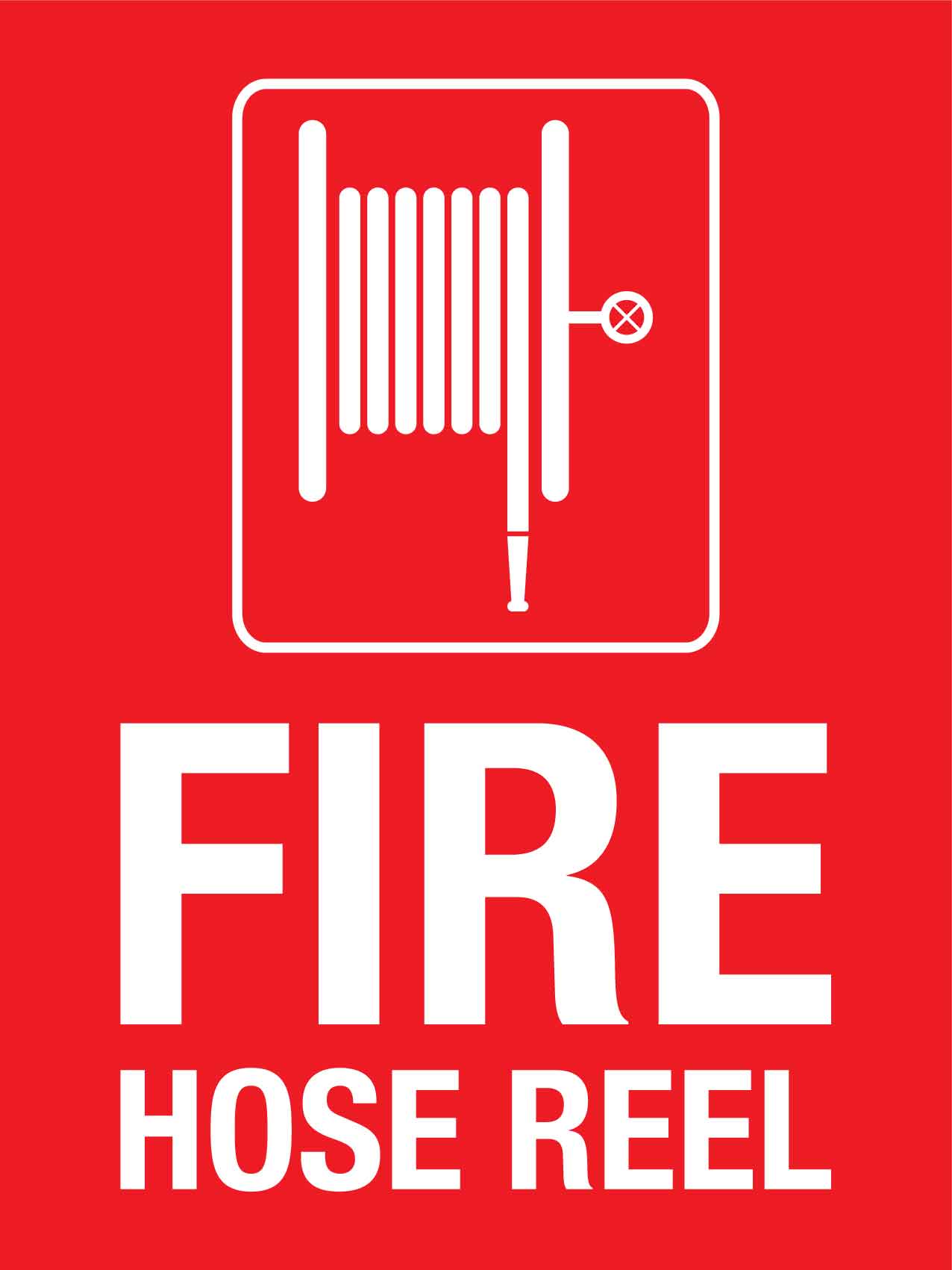 Fire Hose Reel with Icon Long Sign