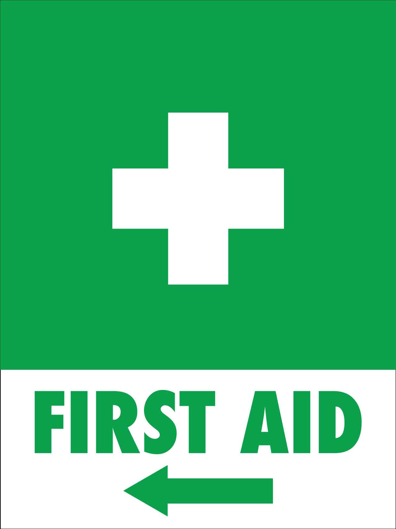 First Aid Green (Arrow Left) Sign – New Signs