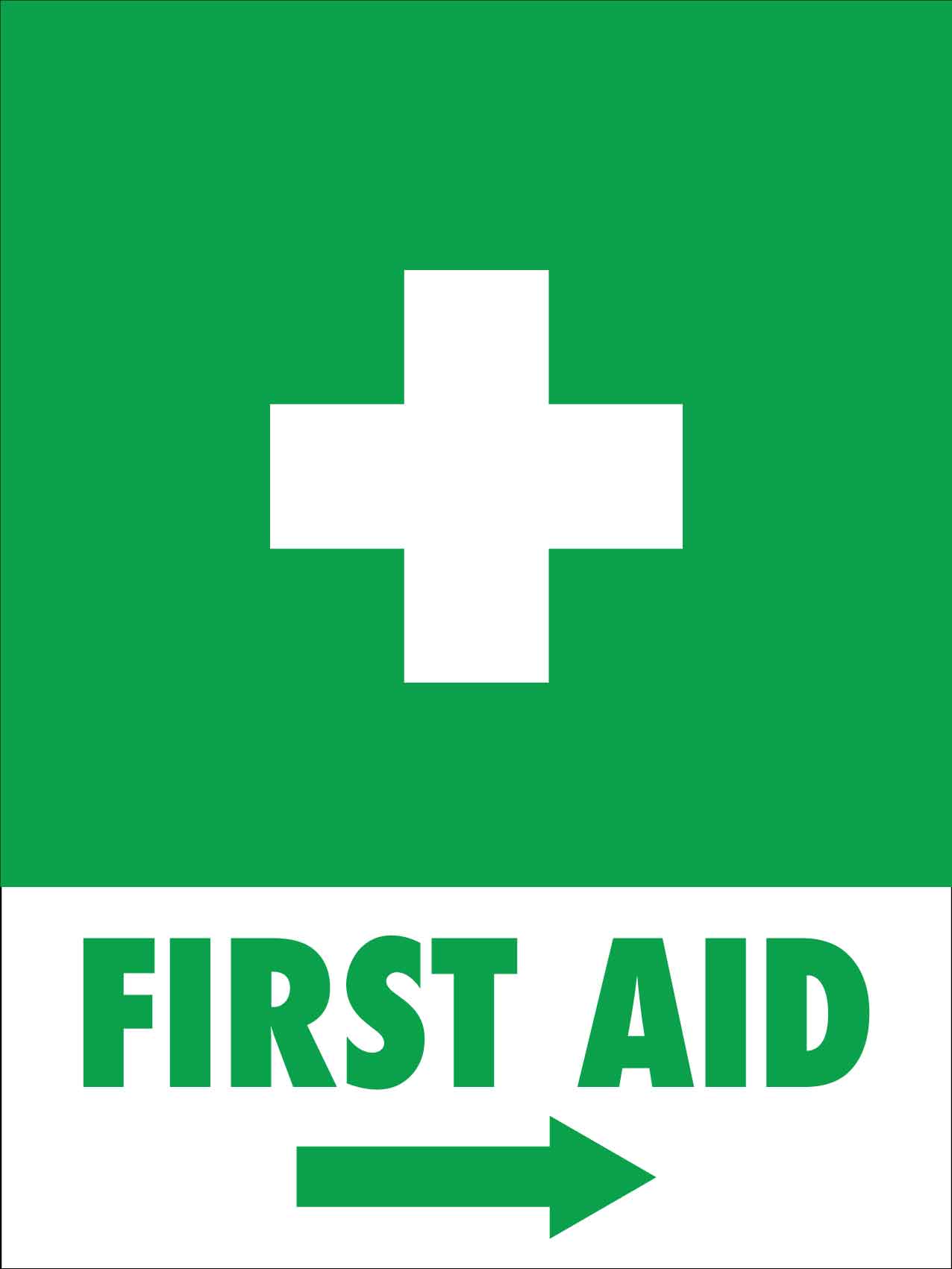 First Aid Green (Arrow Right) Sign