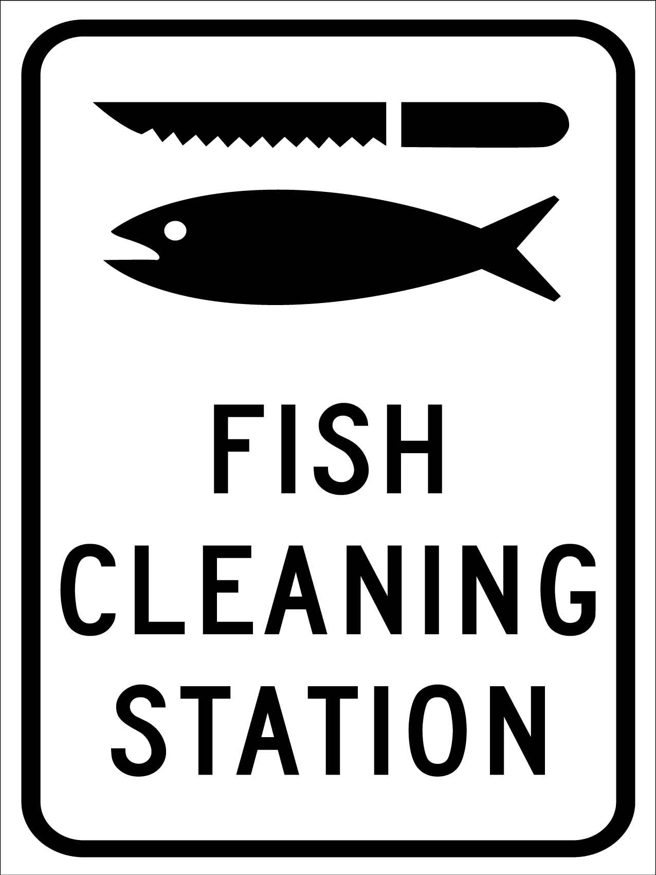 Fishing Cleaning Station Sign