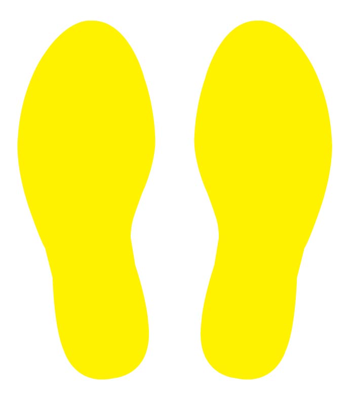 Footprint Floor Stickers Yellow - Anti Slip