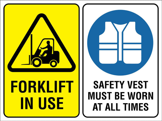 Forklift And Safety Vest Sign