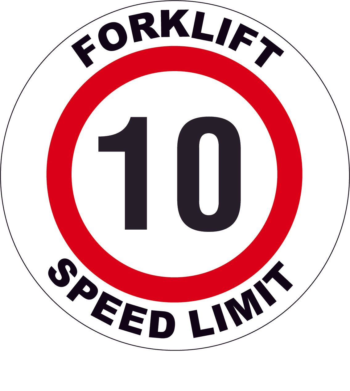 Forklift Speed Limit 10 Decal