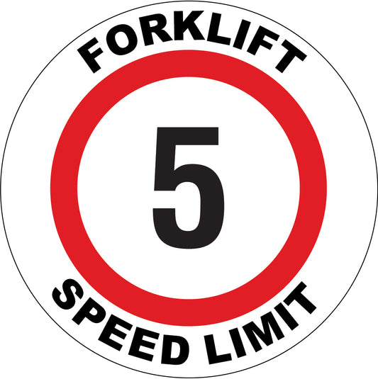Forklift Speed Limit 5 Decal