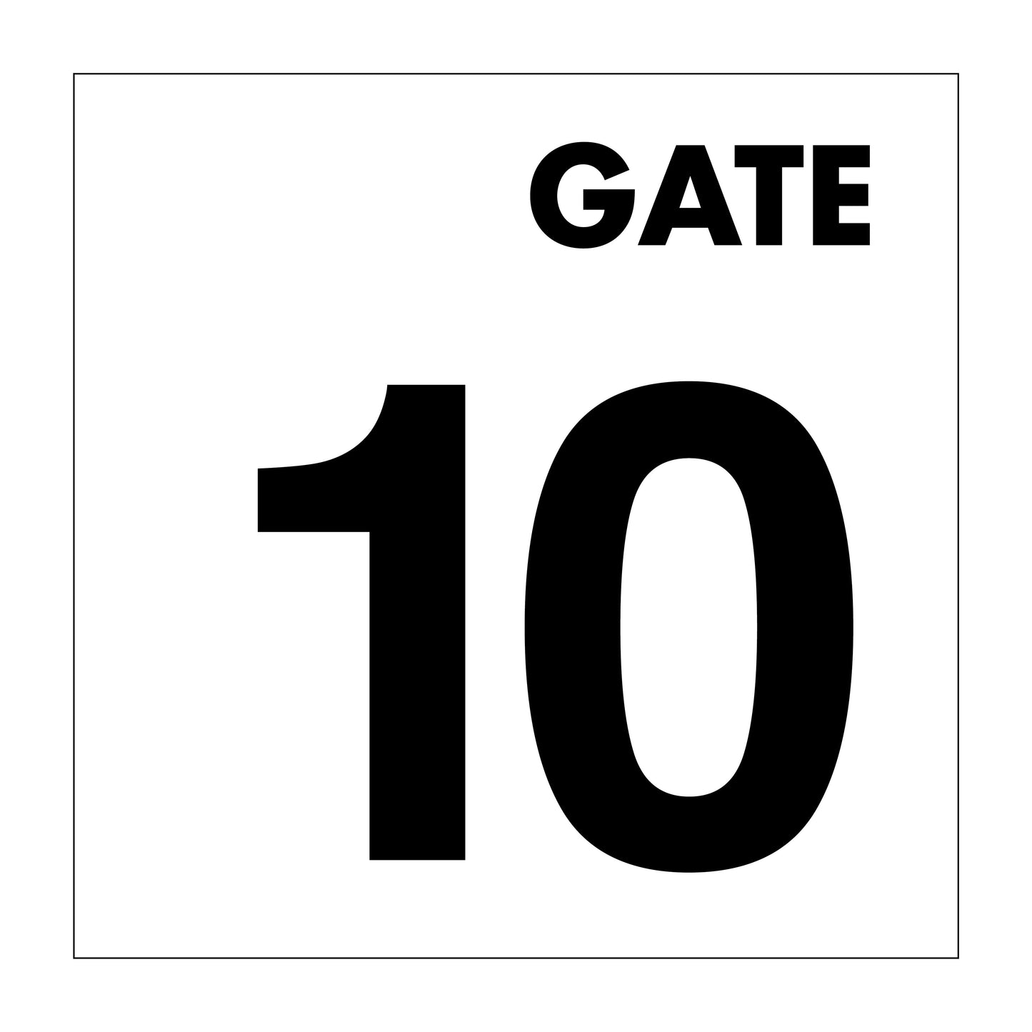 Gate No 10 Sign