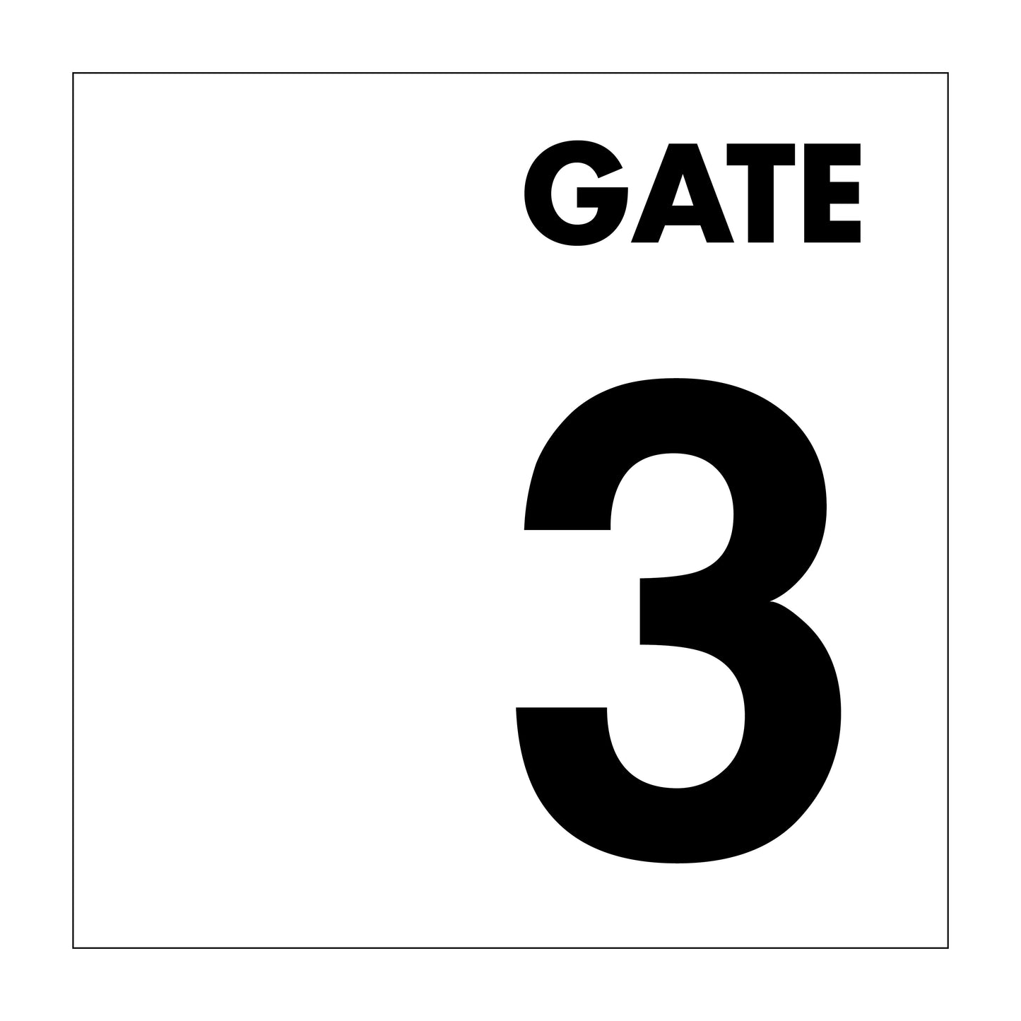 Gate No 3 Sign