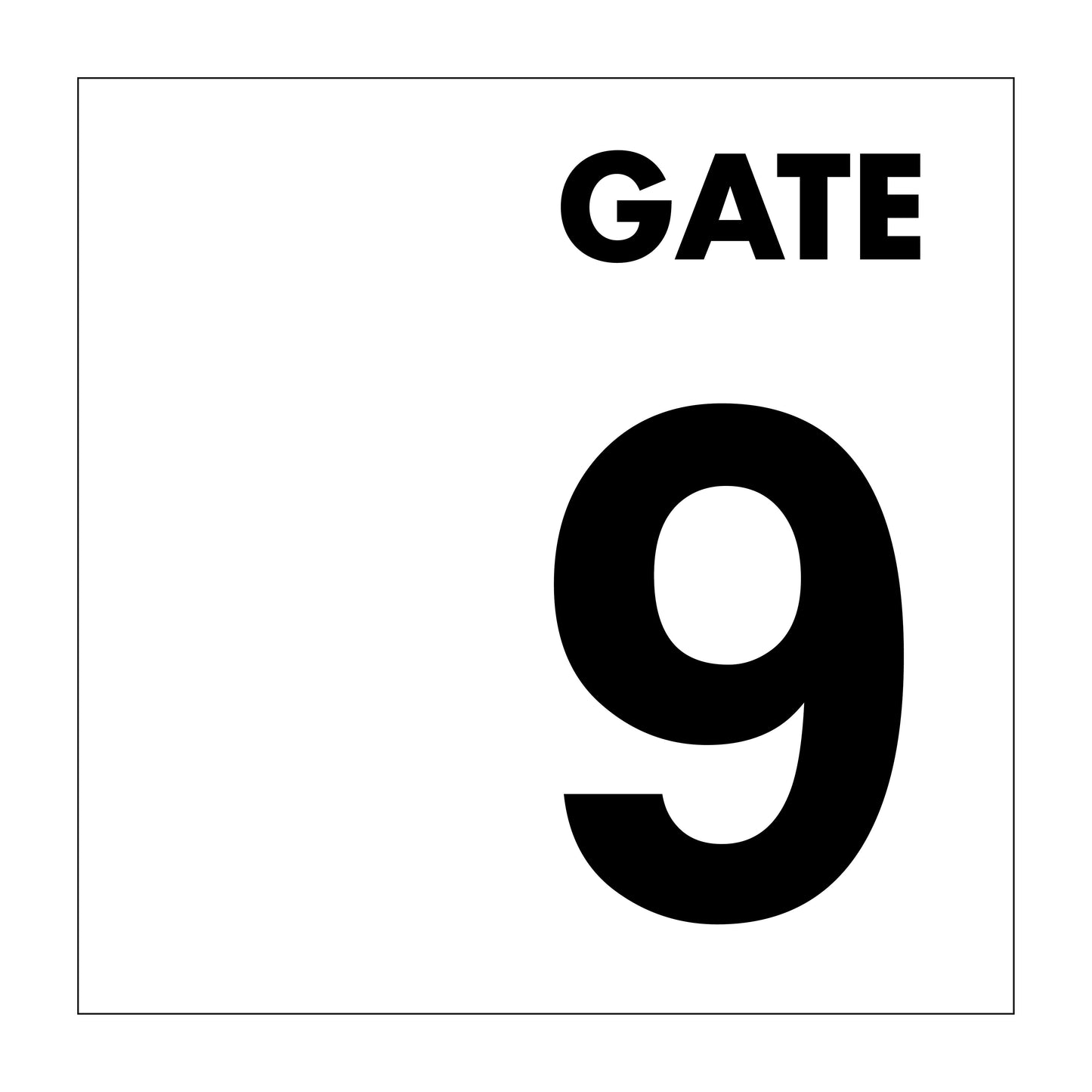 Gate No 9 Sign
