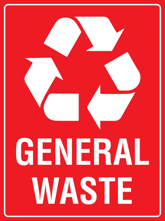 General Waste Red Sign