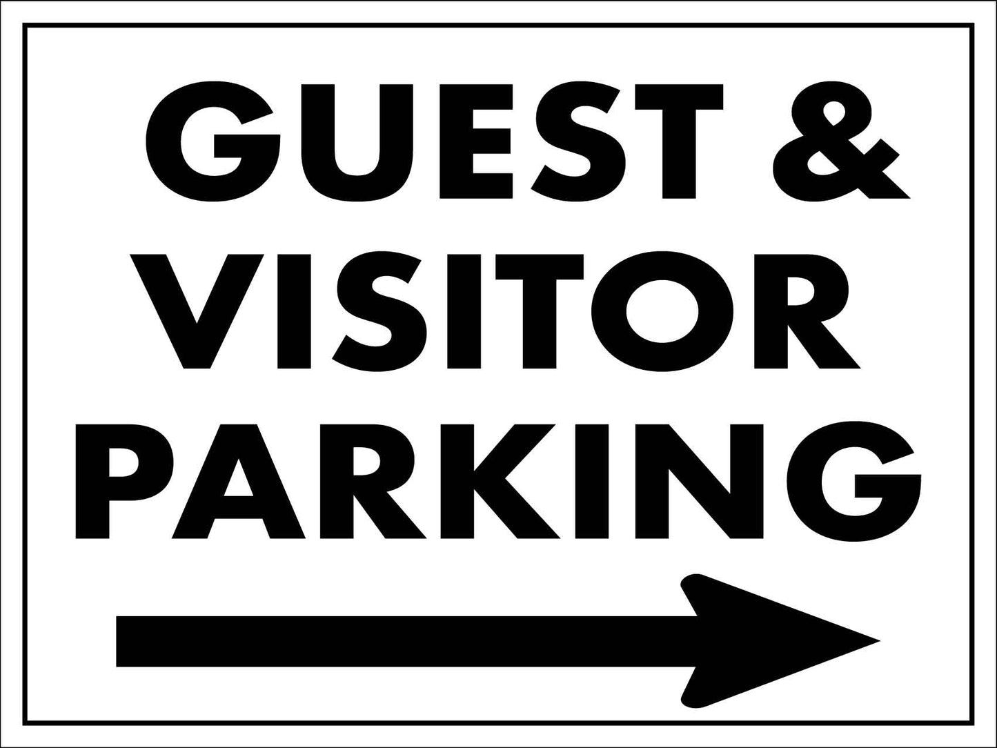 Guest and Visitor Parking Right Arrow Sign