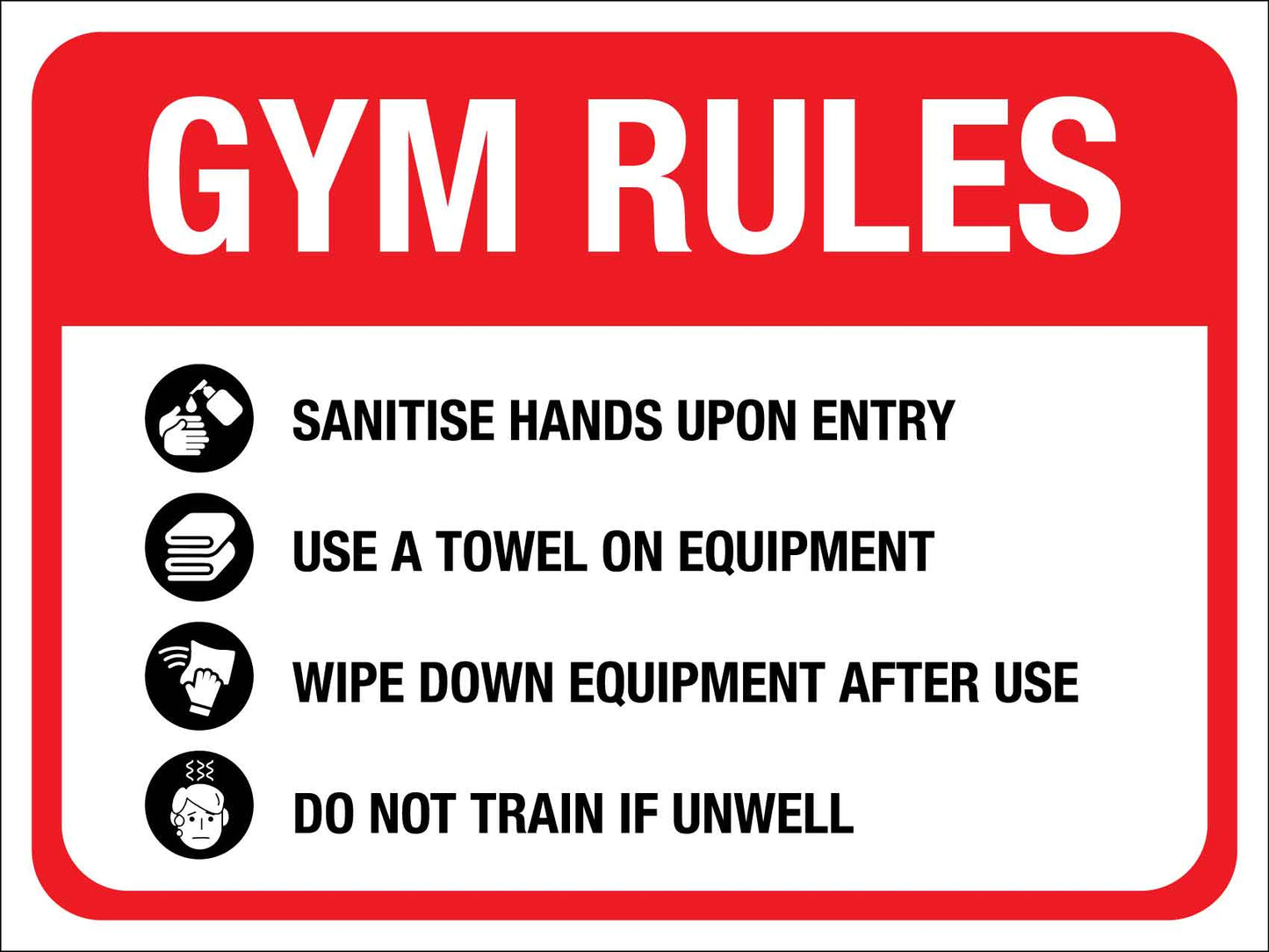 Gym Rules Sign