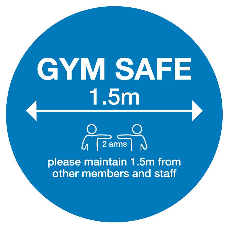 Gym Safe Social Distance Floor Sticker - Anti Slip