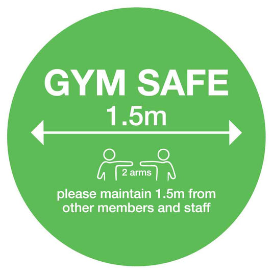 Green & White Gym Safe Social Distance Floor Sticker - Anti Slip