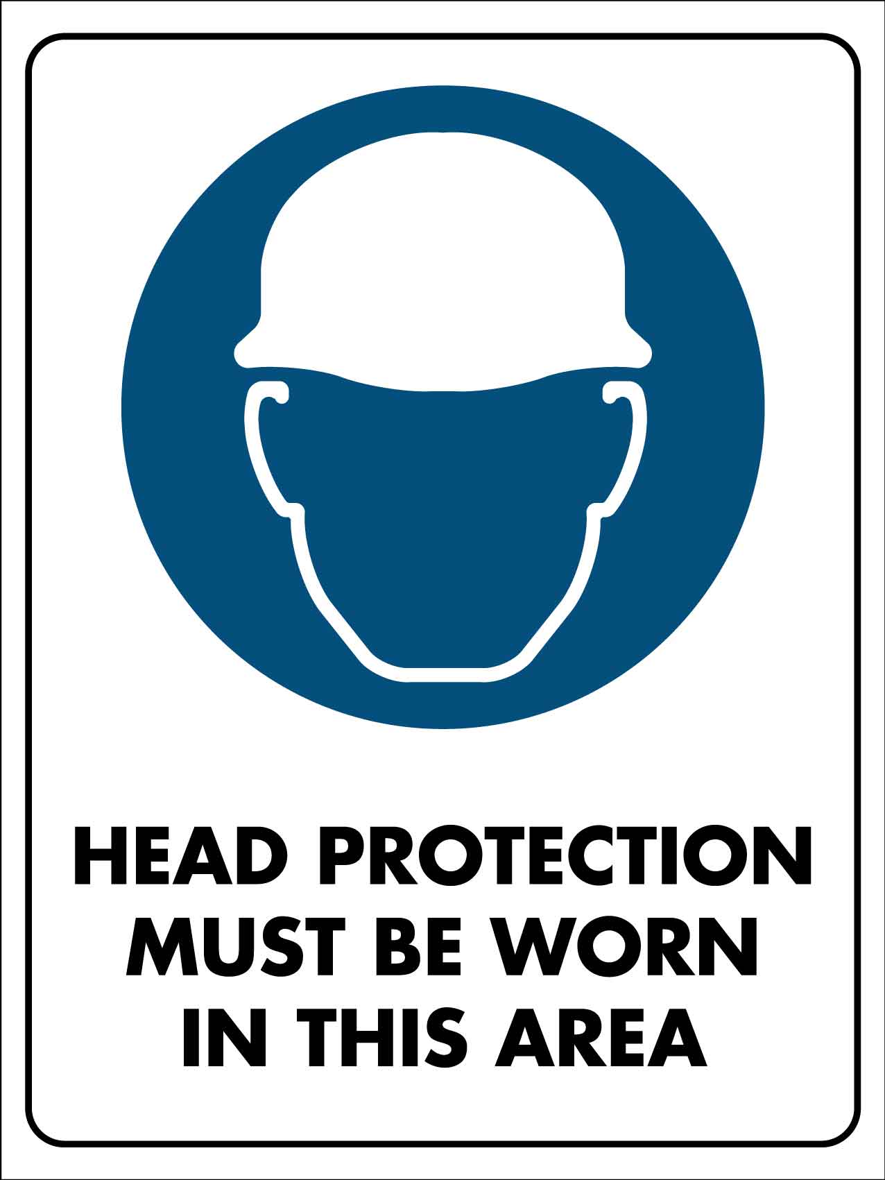 Head Protection Area Safety Sign