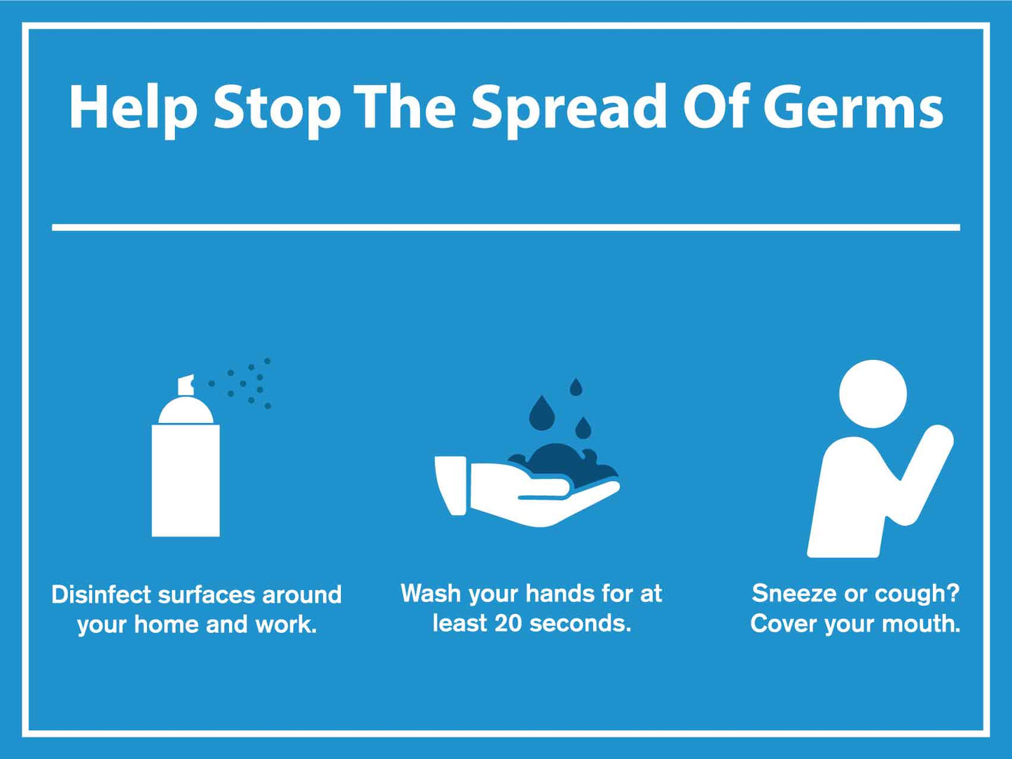 Help Stop The Spread Of Germs Icon Sign