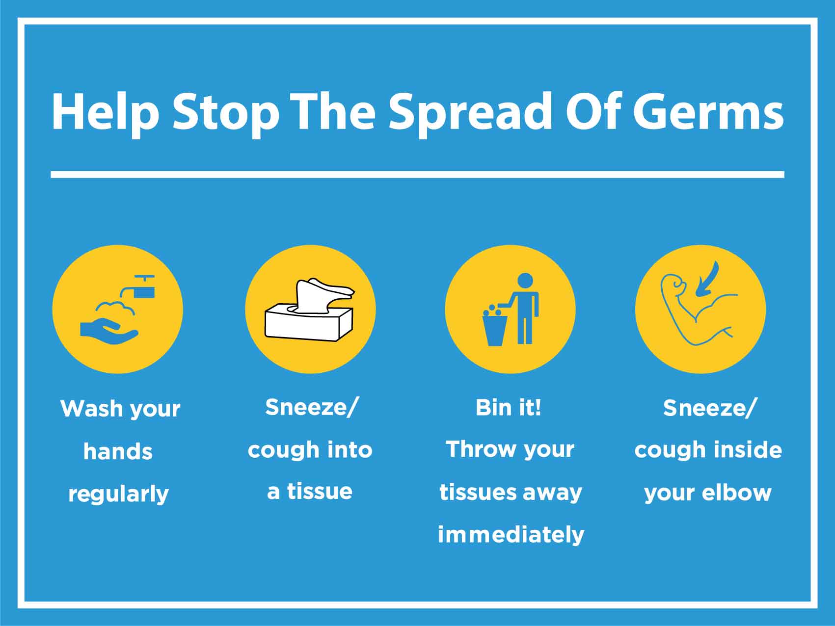 Help Stop The Spread Of Germs Sign – New Signs