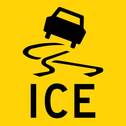 Ice On Road Multi Message Reflective Traffic Sign
