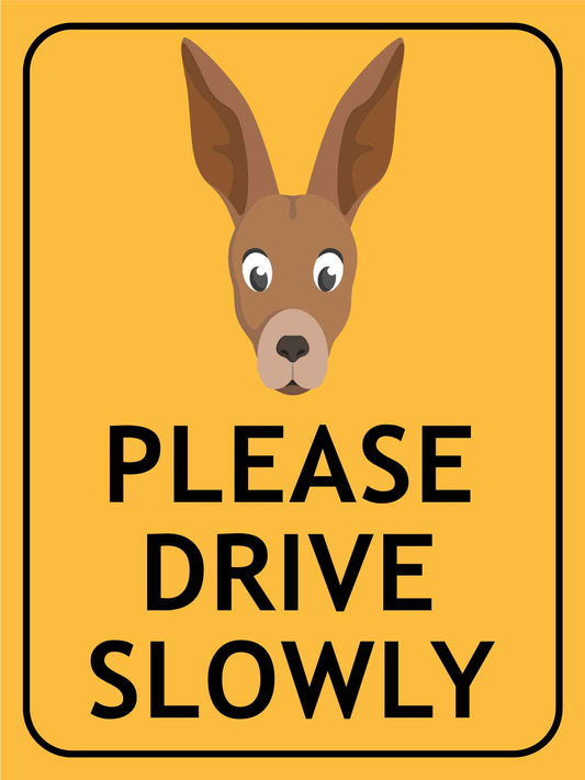 Kangaroo Face Please Drive Slowly Sign