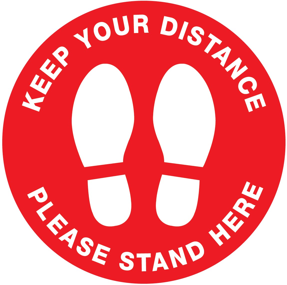 Keep Your Distance Please Stand Here Floor Sticker - Anti Slip
